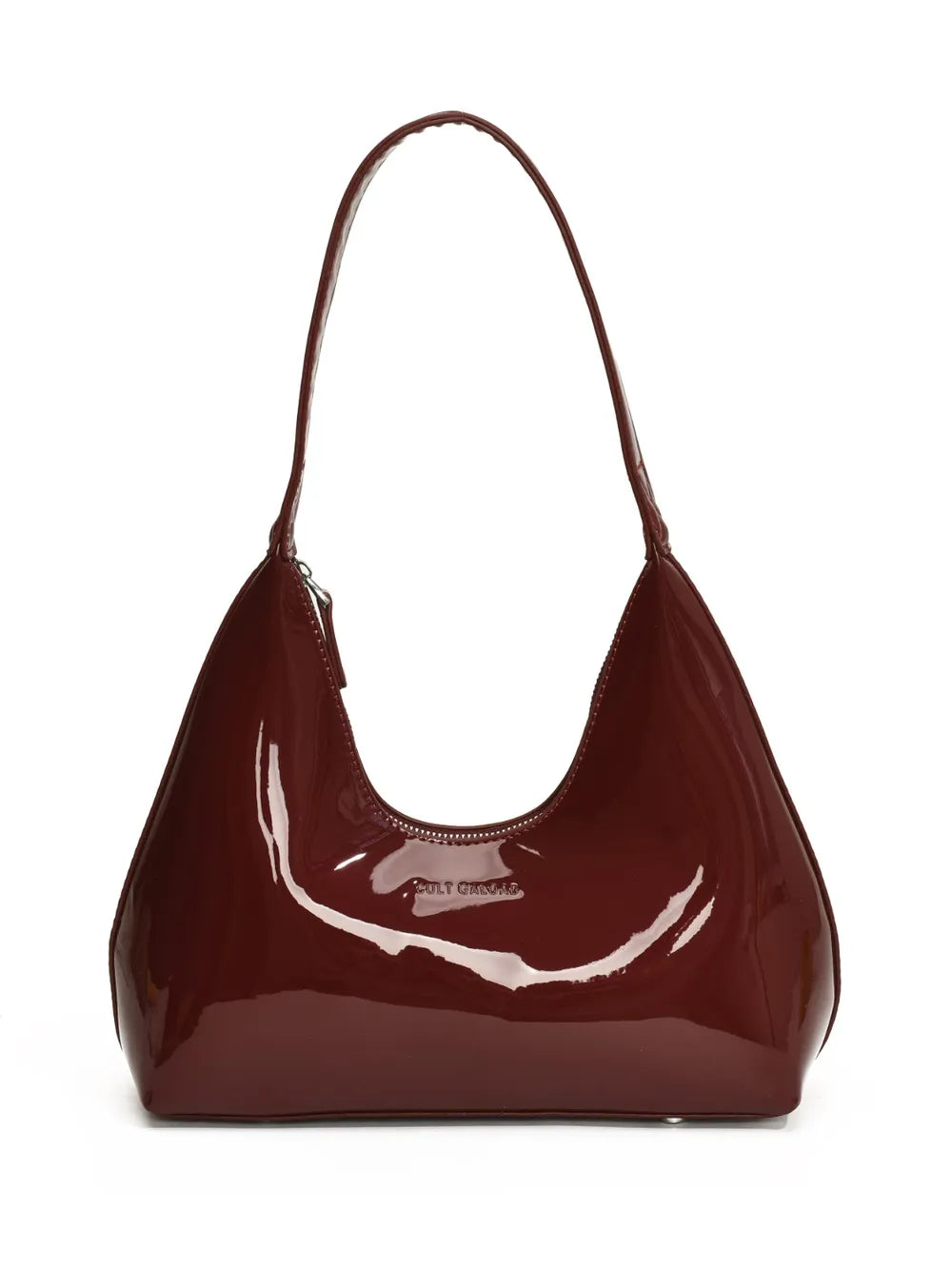 Glossy Moon-Shaped Shoulder Bag
