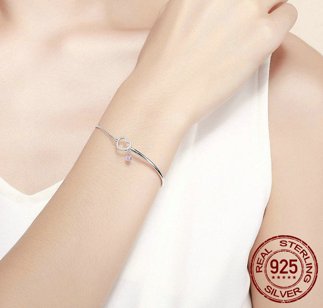 S925 Sterling Silver Heart Bracelet - Minimal & Elegant