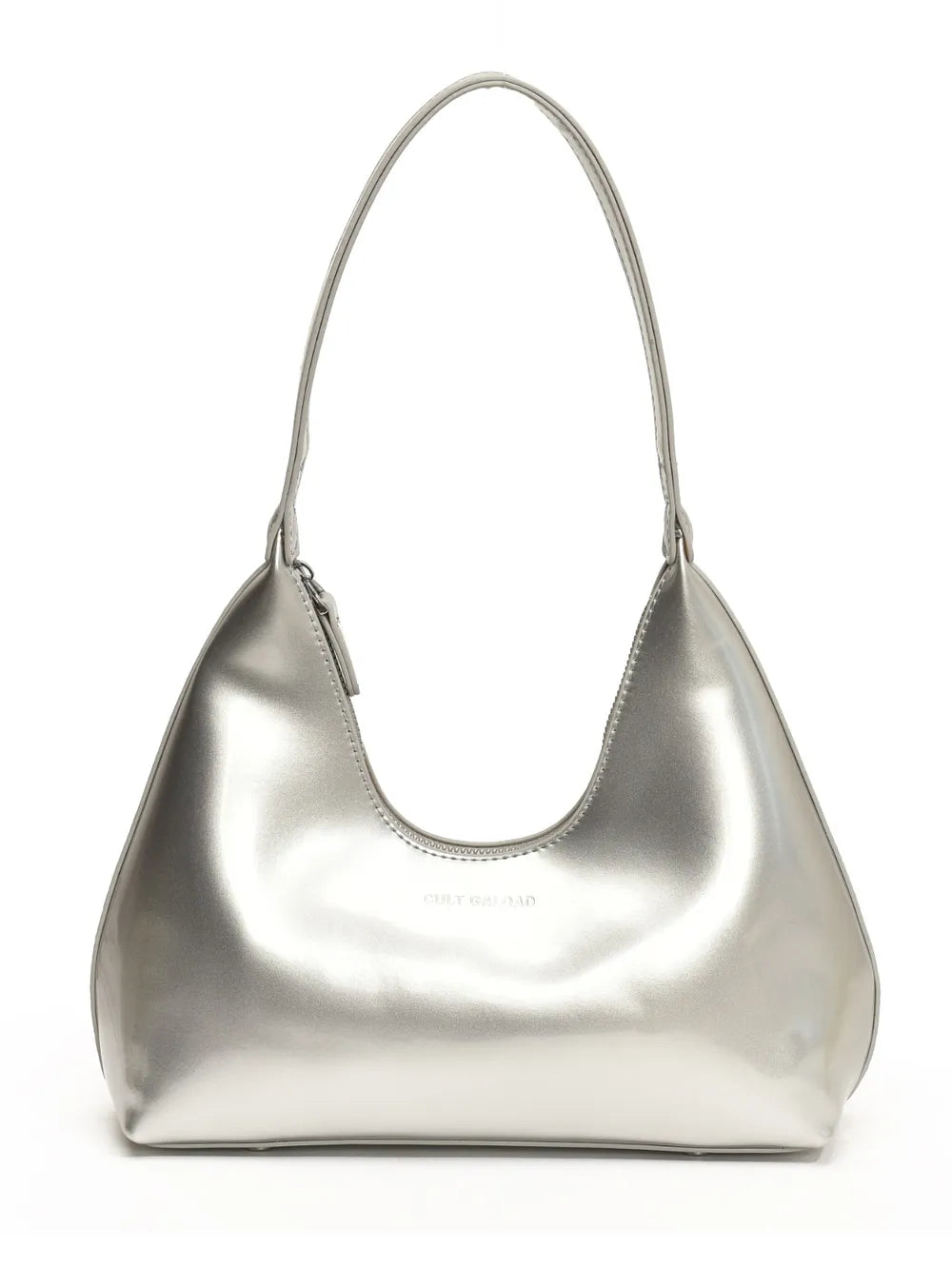 Glossy Moon-Shaped Shoulder Bag