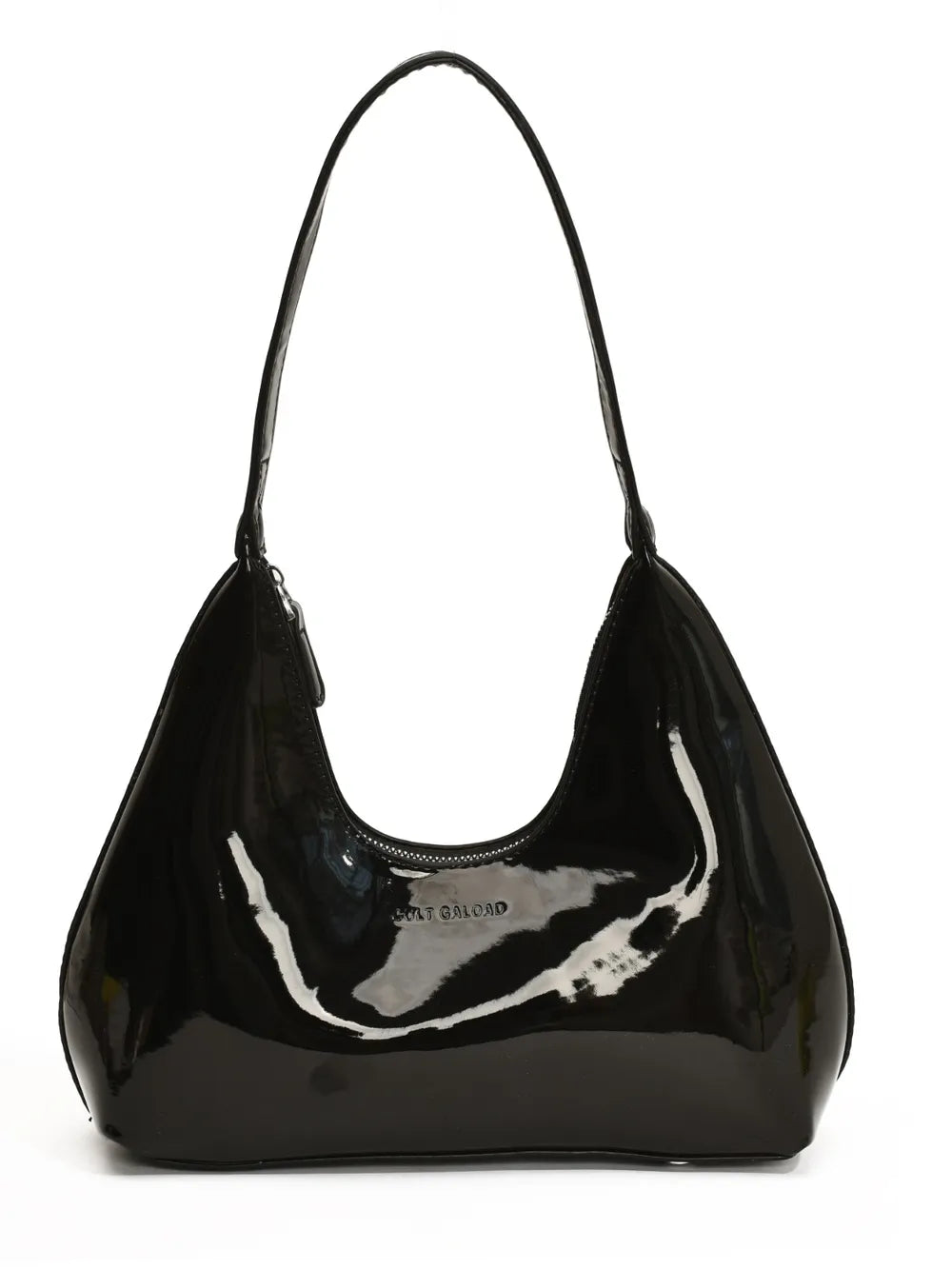 Glossy Moon-Shaped Shoulder Bag
